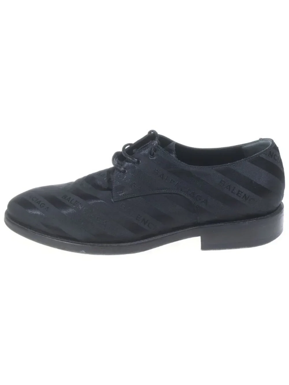 Balenciaga All Over Logo Lace-up Dress Derby Shoes Black